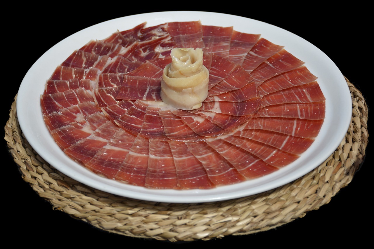 serrano ham, food, tapas